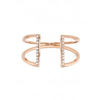 Aiza Crystal Parallel Rose Gold Cuff